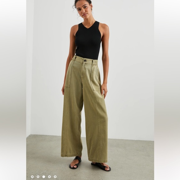 Rails Greer pants Wide-Leg Olive Green Pants nwot - Picture 3 of 12
